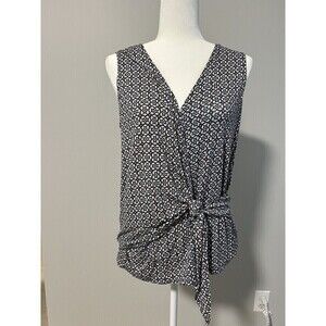 LOFT Grey Sleeveless Wrap Tank Top Medium